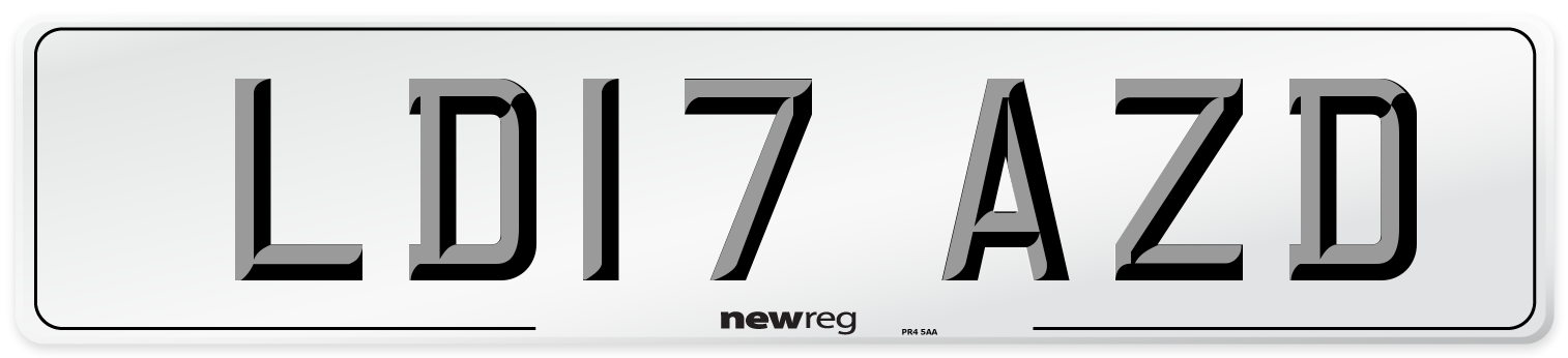 LD17 AZD Number Plate from New Reg